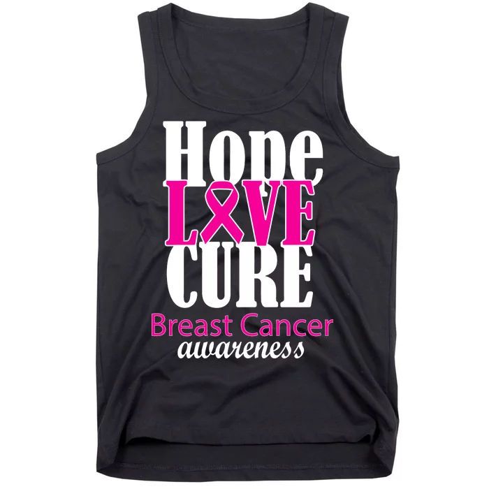 Hope Love Cure Breast Cancer Awareness Tank Top