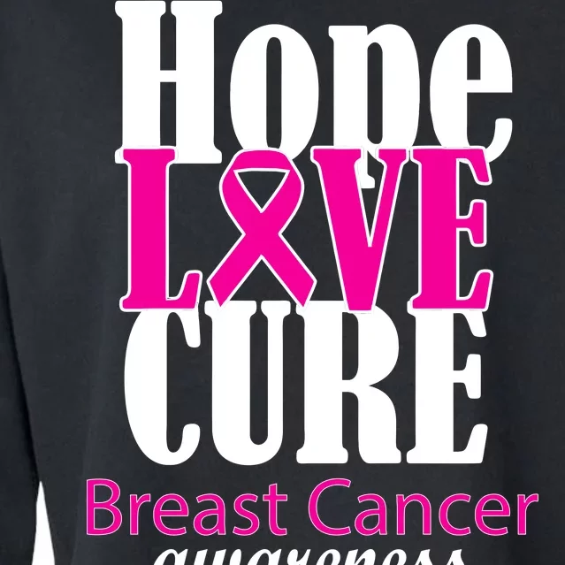 Hope Love Cure Breast Cancer Awareness Cropped Pullover Crew