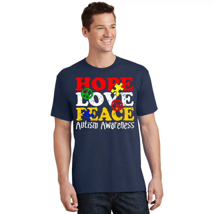 Hope Love Peace Autism T-Shirt