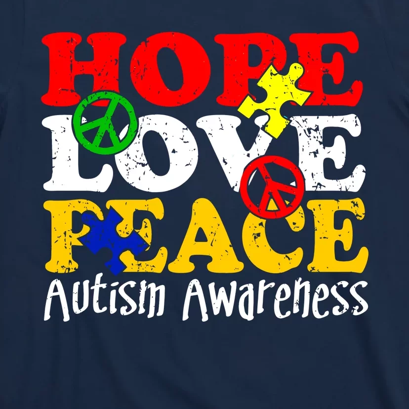 Hope Love Peace Autism T-Shirt