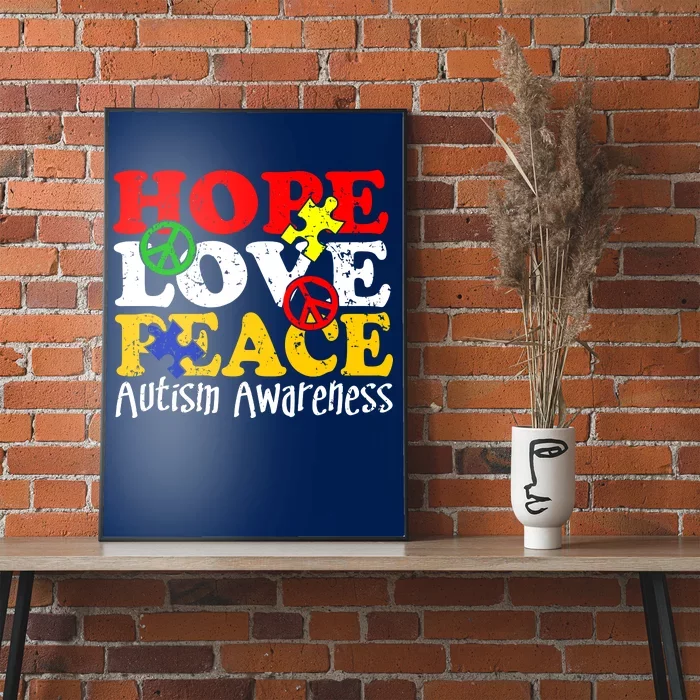 Hope Love Peace Autism Poster