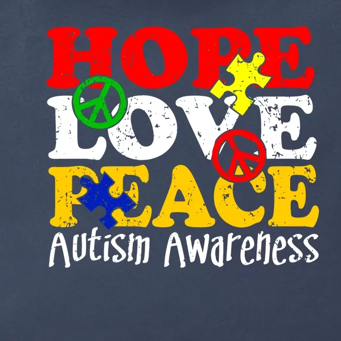 Hope Love Peace Autism Zip Tote Bag