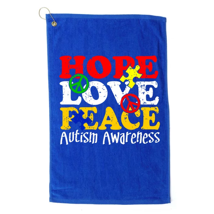 Hope Love Peace Autism Platinum Collection Golf Towel