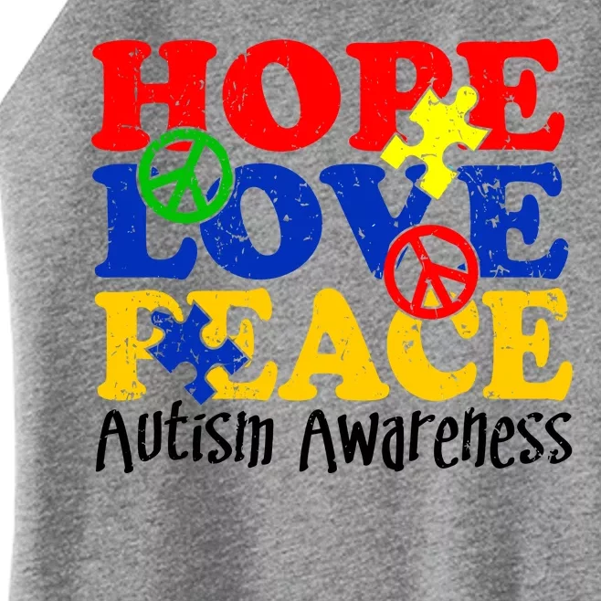 Hope Love Peace Autism Women’s Perfect Tri Rocker Tank