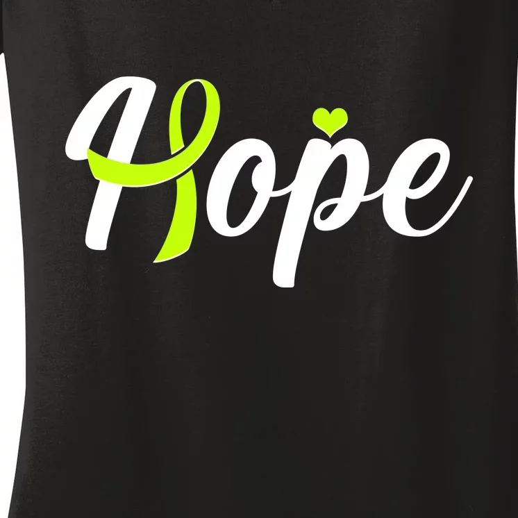 Hope Lymphoma Cancer Awareness Women's V-Neck T-Shirt