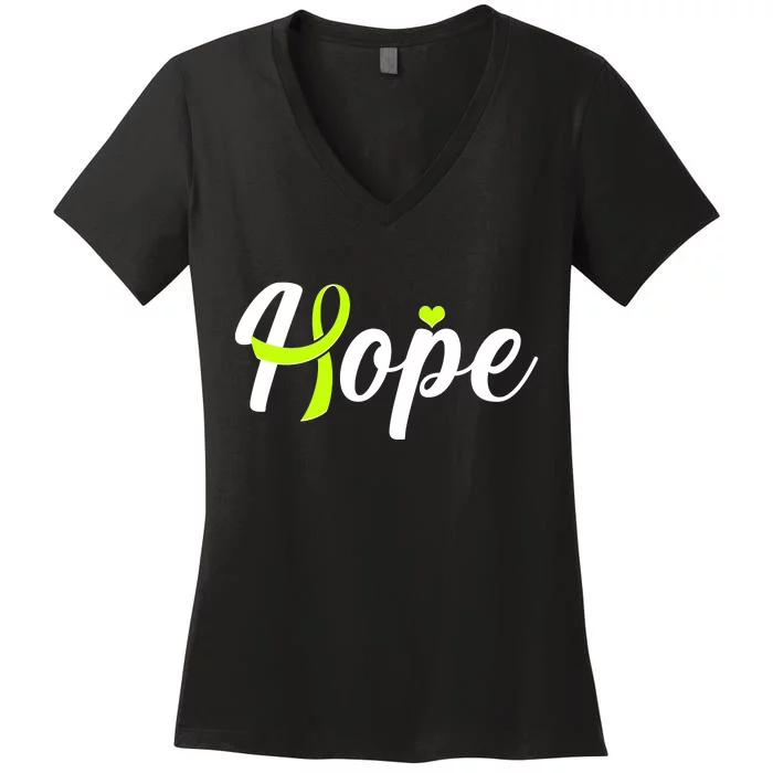 Hope Lymphoma Cancer Awareness Women's V-Neck T-Shirt