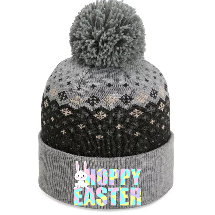 Hoppy Easter Colorful Happy Easter Bunny The Baniff Cuffed Pom Beanie