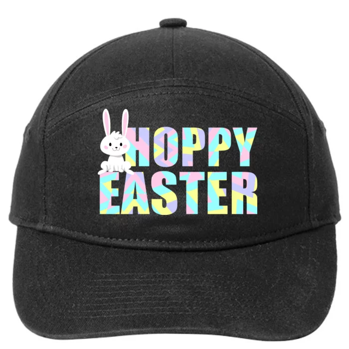 Hoppy Easter Colorful Happy Easter Bunny 7-Panel Snapback Hat