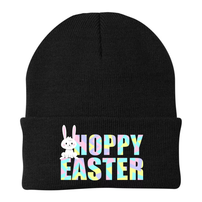 Hoppy Easter Colorful Happy Easter Bunny Knit Cap Winter Beanie