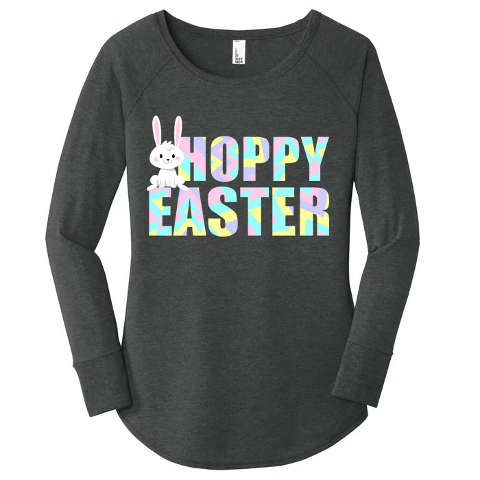 Hoppy Easter Colorful Happy Easter Bunny Women's Perfect Tri Tunic Long Sleeve Shirt