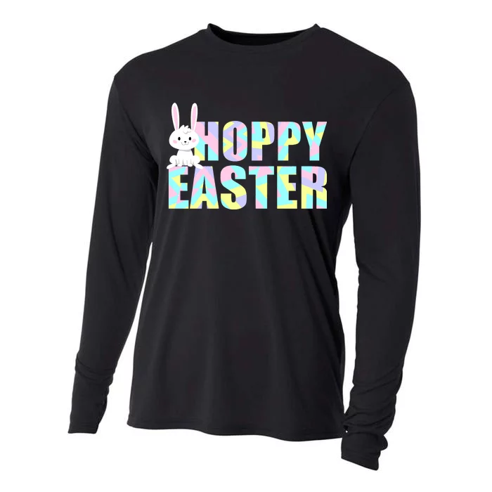 Hoppy Easter Colorful Happy Easter Bunny Cooling Performance Long Sleeve Crew