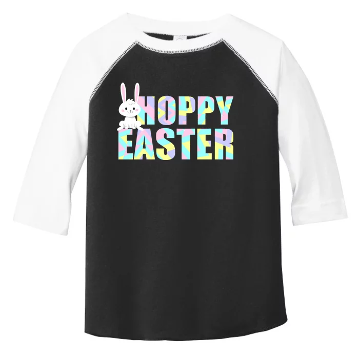 Hoppy Easter Colorful Happy Easter Bunny Toddler Fine Jersey T-Shirt