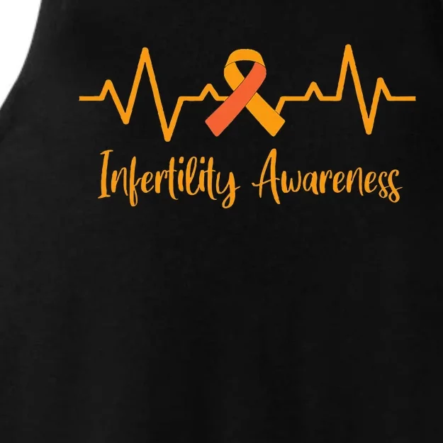 Heartbeat Orange Ribbon National Infertility Awareness Week Ladies Tri-Blend Wicking Tank