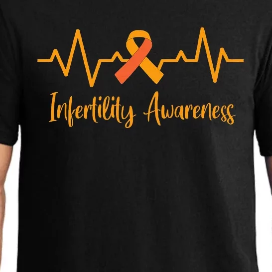 Heartbeat Orange Ribbon National Infertility Awareness Week Pajama Set