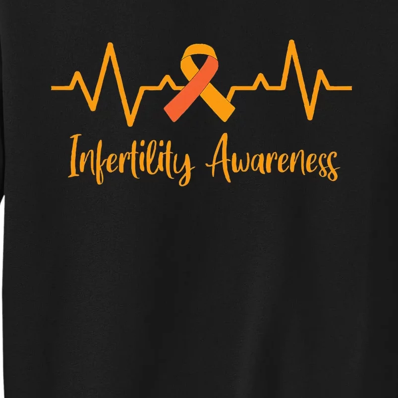 Heartbeat Orange Ribbon National Infertility Awareness Week Tall Sweatshirt