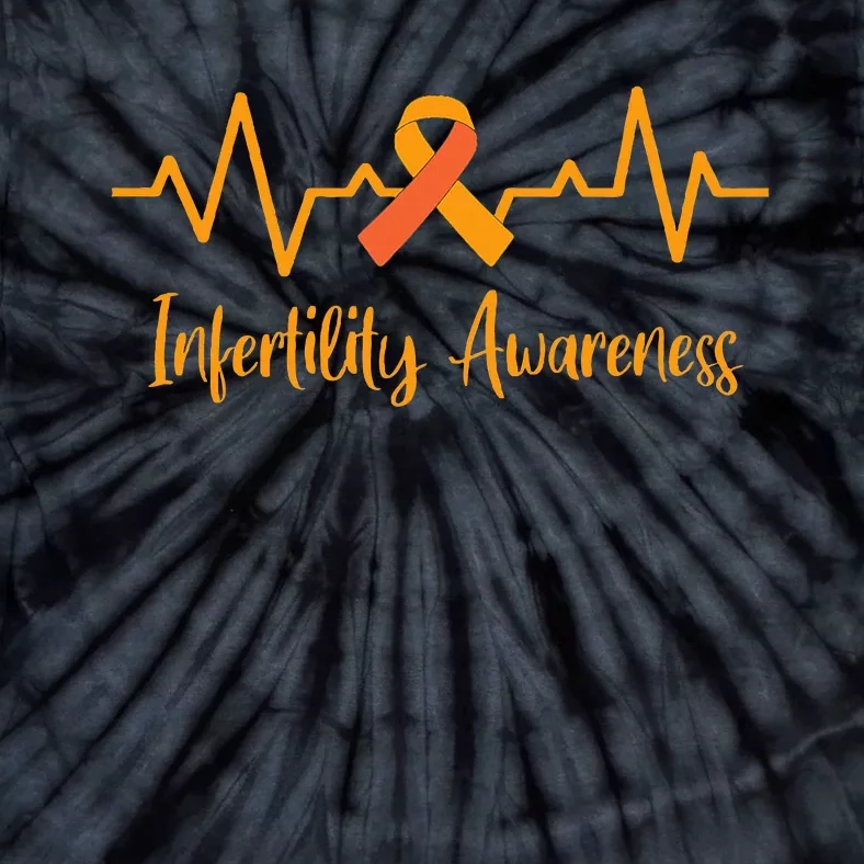 Heartbeat Orange Ribbon National Infertility Awareness Week Tie-Dye T-Shirt