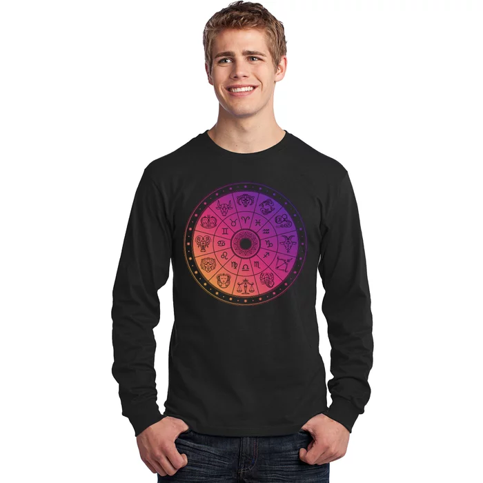 Horiscope Zodiac Wheel Long Sleeve Shirt