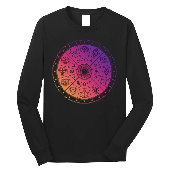 Horiscope Zodiac Wheel Long Sleeve Shirt