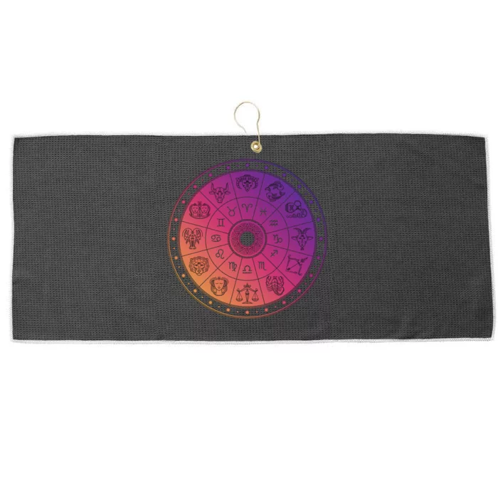 Horiscope Zodiac Wheel Large Microfiber Waffle Golf Towel