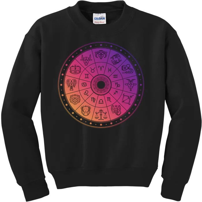 Horiscope Zodiac Wheel Kids Sweatshirt