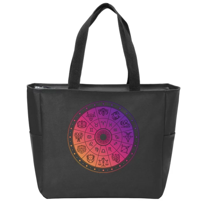 Horiscope Zodiac Wheel Zip Tote Bag