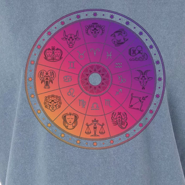 Horiscope Zodiac Wheel Garment-Dyed Women's Muscle Tee