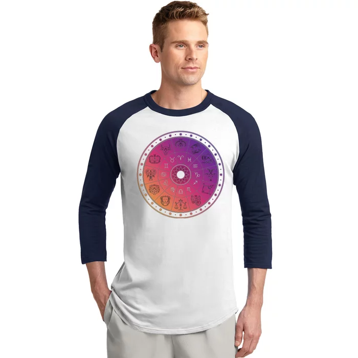 Horiscope Zodiac Wheel Baseball Sleeve Shirt