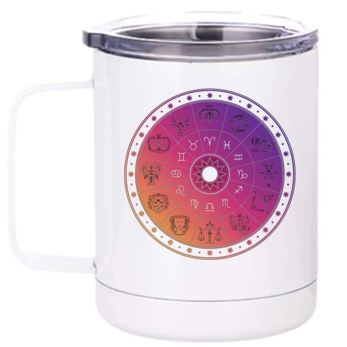 Horiscope Zodiac Wheel Front & Back 12oz Stainless Steel Tumbler Cup