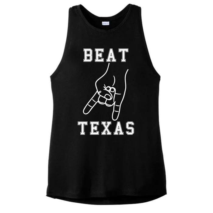 Horns Down Beat Texas Football Ladies Tri-Blend Wicking Tank