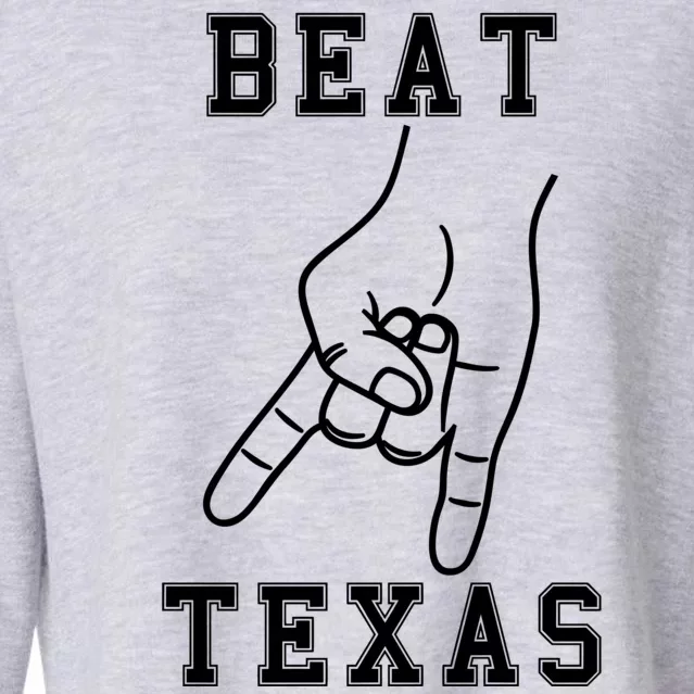 Horns Down Beat Texas Football Cropped Pullover Crew