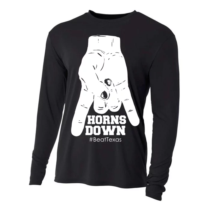 Horns Down #BeatTexas Beat Texas Cooling Performance Long Sleeve Crew