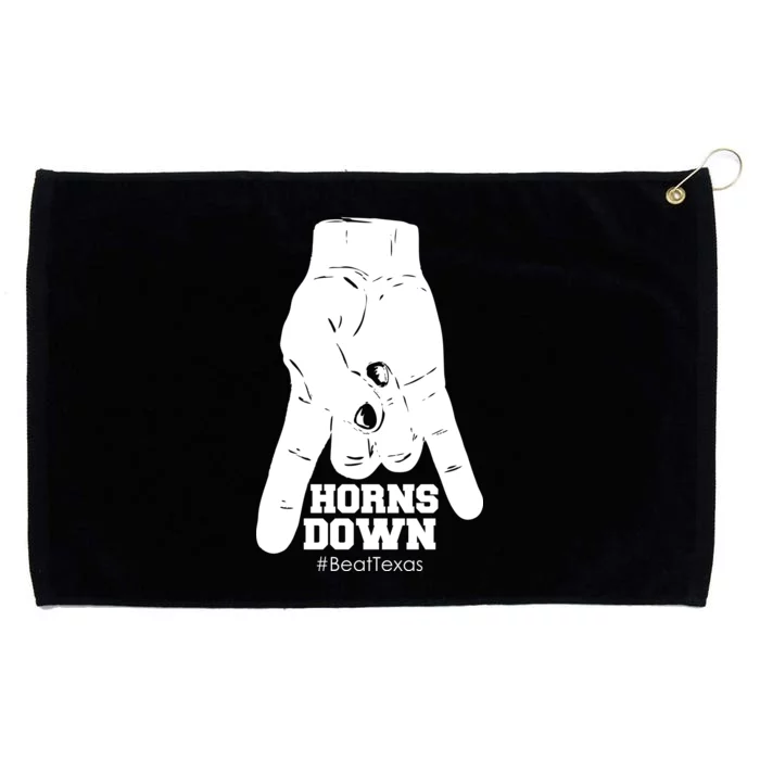 Horns Down #BeatTexas Beat Texas Grommeted Golf Towel