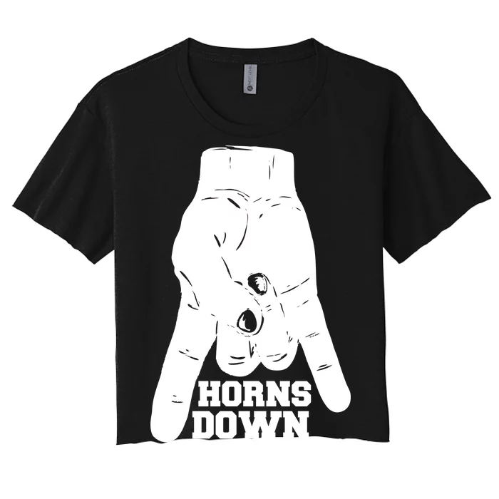 Horns Down #BeatTexas Beat Texas Women's Crop Top Tee