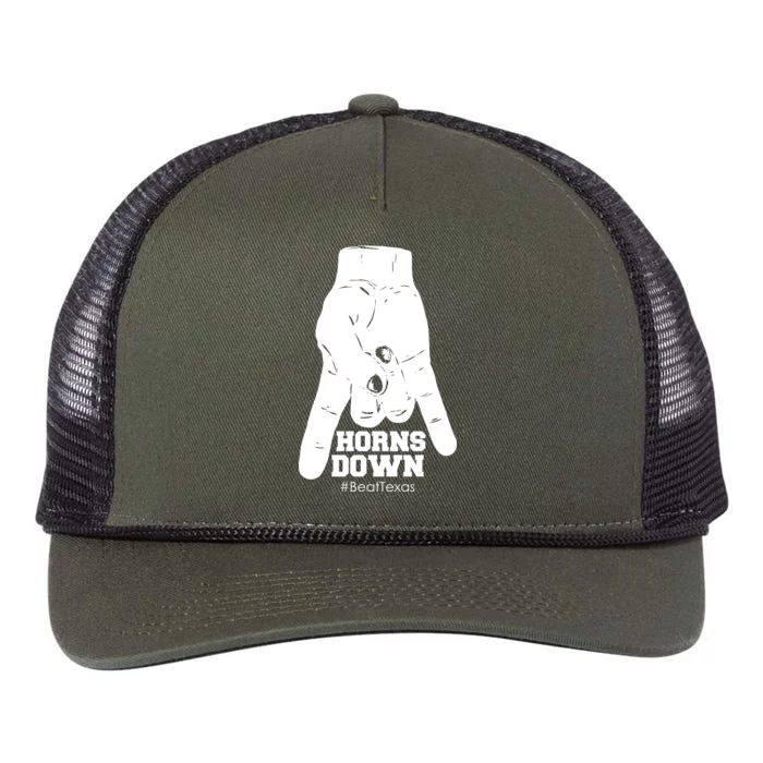 Horns Down #BeatTexas Beat Texas Retro Rope Trucker Hat Cap