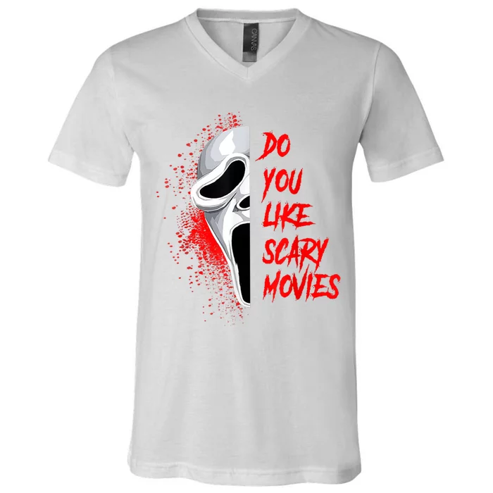 Horror Do You Like Scary Movie Ghostface V-Neck T-Shirt