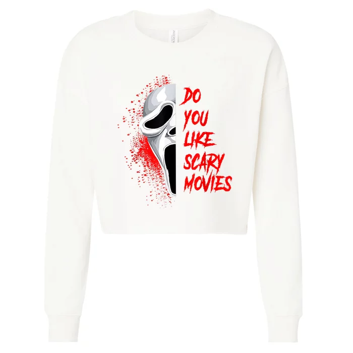 Horror Do You Like Scary Movie Ghostface Cropped Pullover Crew