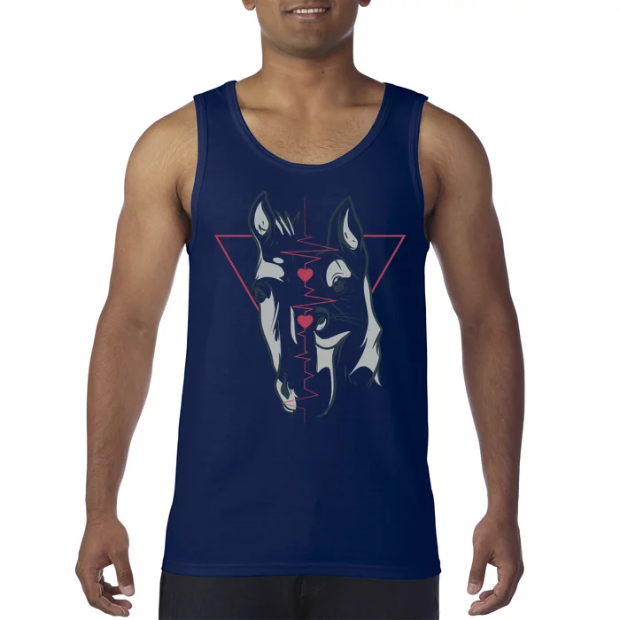 Horse And Dog Heartbeat Tank Top