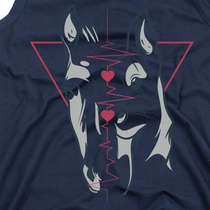 Horse And Dog Heartbeat Tank Top