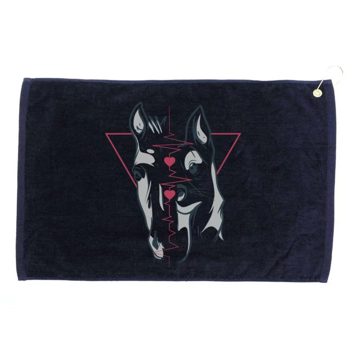 Horse And Dog Heartbeat Grommeted Golf Towel