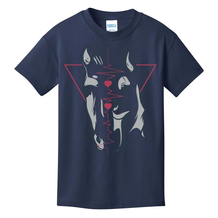 Horse And Dog Heartbeat Kids T-Shirt