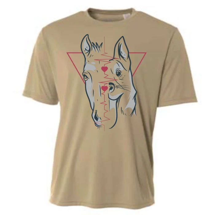 Horse And Dog Heartbeat Cooling Performance Crew T-Shirt