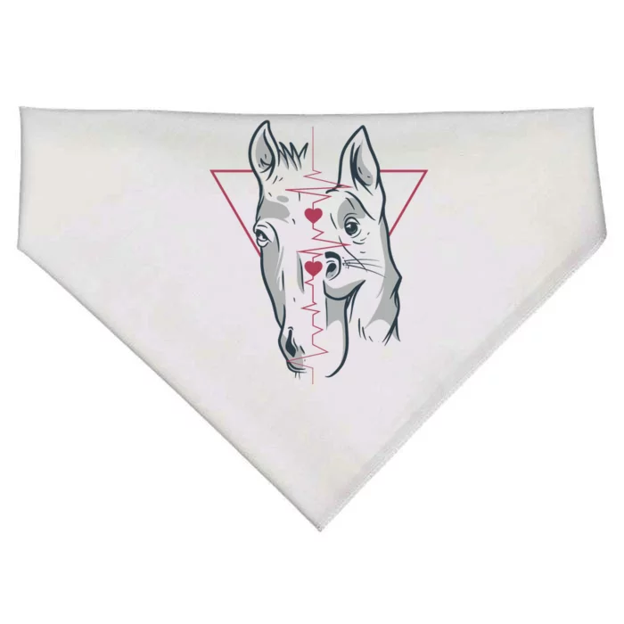 Horse And Dog Heartbeat USA-Made Doggie Bandana