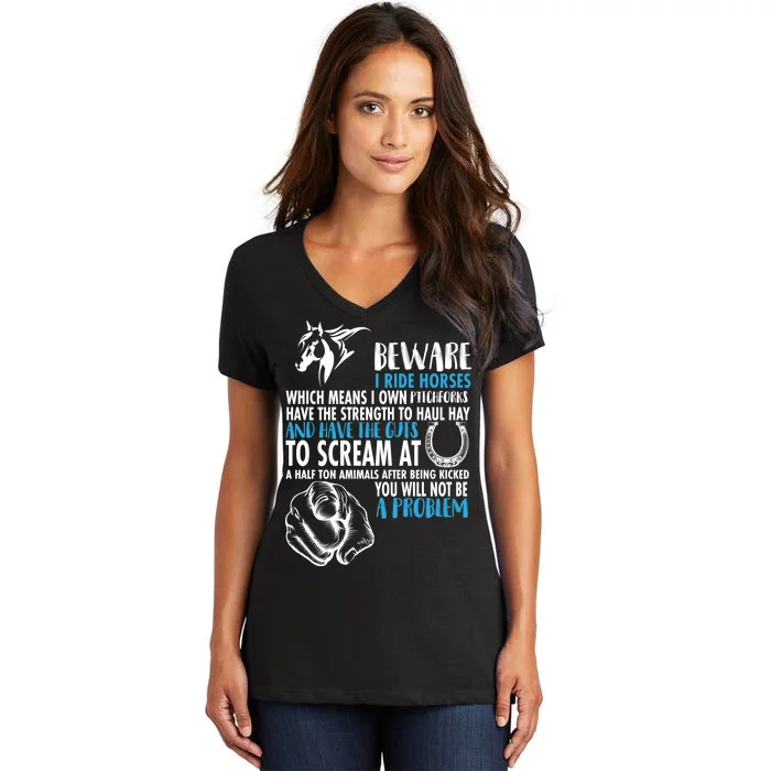 Horse Back Rider Women's V-Neck T-Shirt