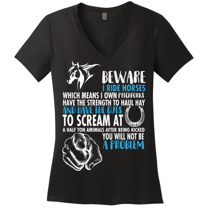 Horse Back Rider Women's V-Neck T-Shirt