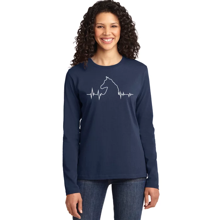 Horse Heart Beat Ladies Long Sleeve Shirt