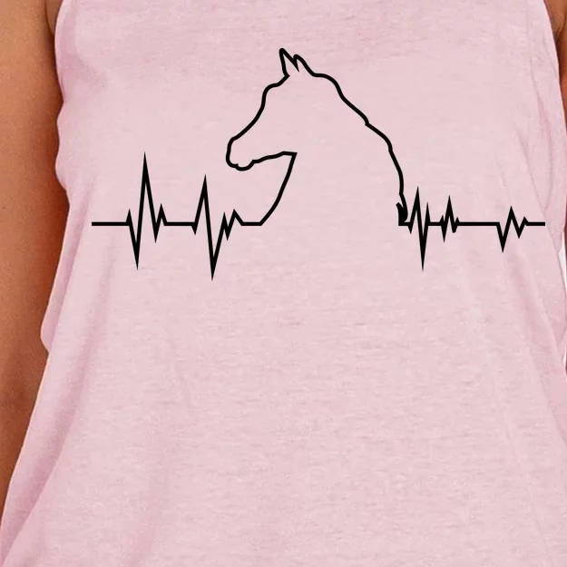 Horse Heart Beat Women's Knotted Racerback Tank