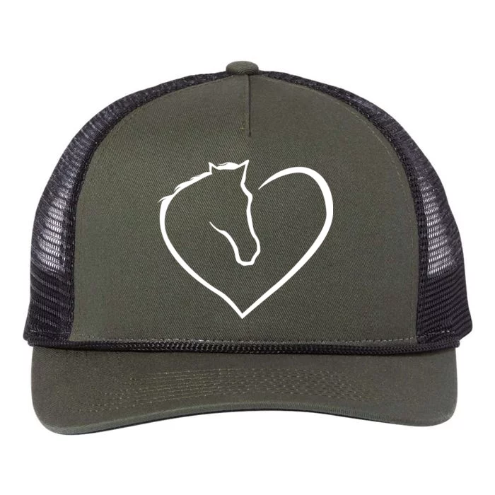 Horse Heart Logo Retro Rope Trucker Hat Cap