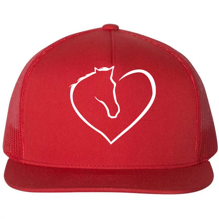 Horse Heart Logo Flat Bill Trucker Hat