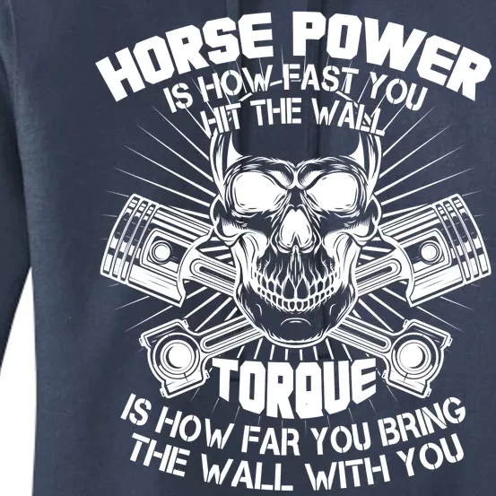 Horse Power Torque Skull Women's Pullover Hoodie