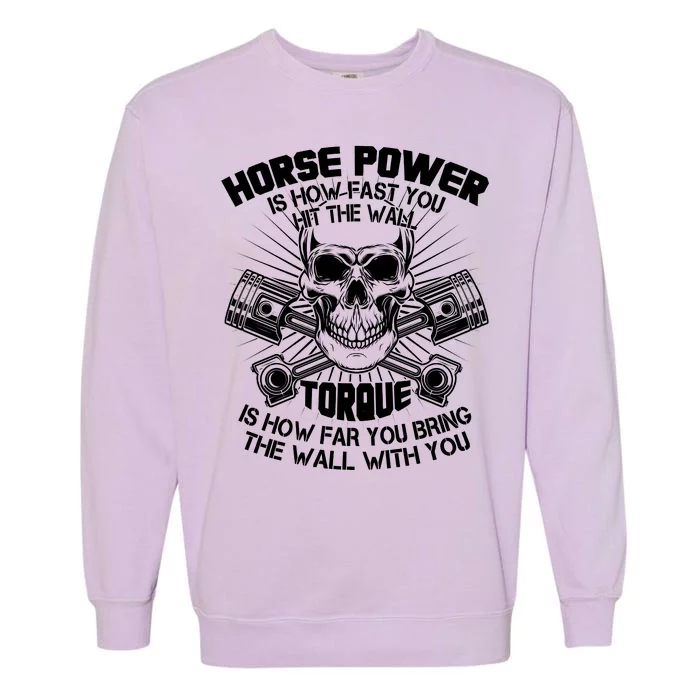 Horse Power Torque Skull Garment-Dyed Sweatshirt